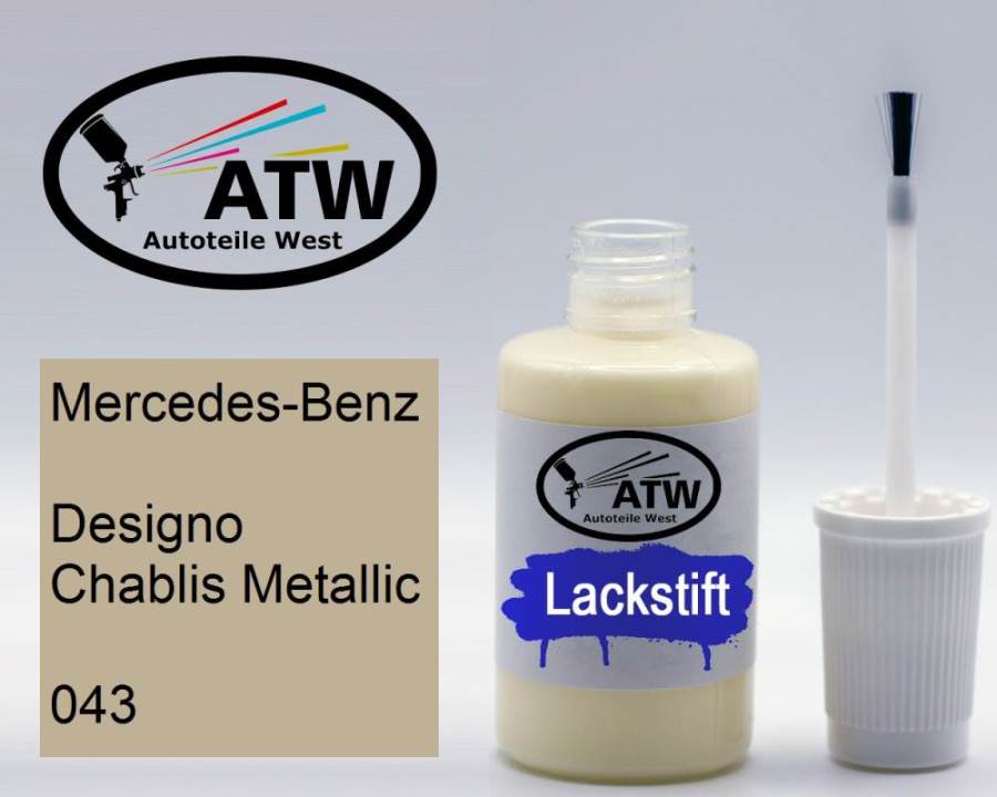 Mercedes-Benz, Designo Chablis Metallic, 043: 20ml Lackstift, von ATW Autoteile West.